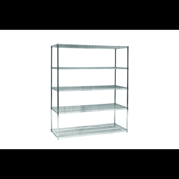 Technibilt Shelving Systems Add-On Unit, 5-Shelf, Chrome, 24x72x74 A475CH